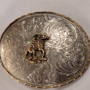 Montana Silversmiths Silver and Gold Western Belt Buckle